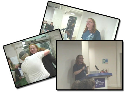 screenshots of the video of my talk at GeekUp Leeds