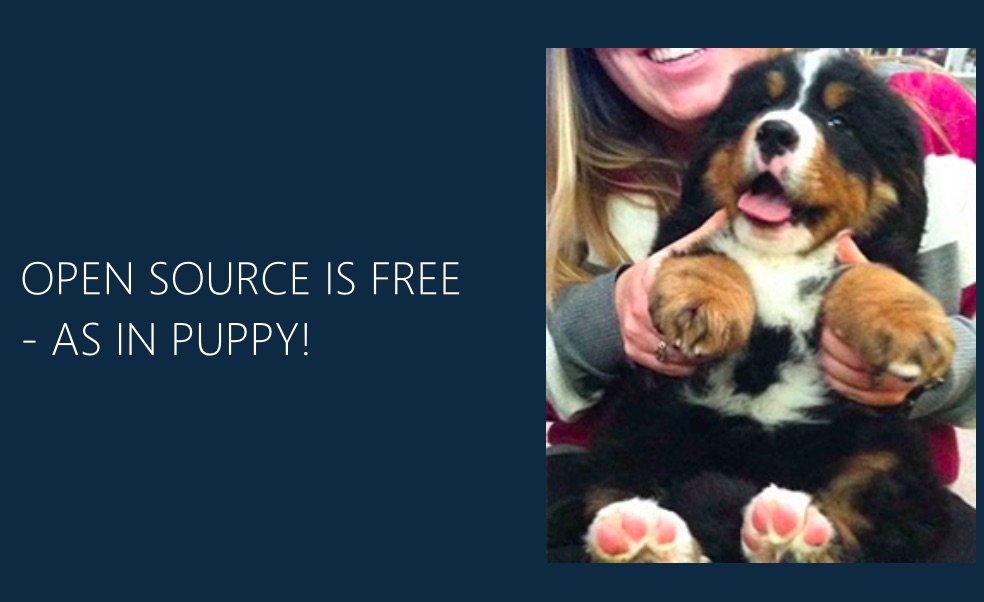 open source is free as in puppy