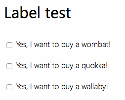 showing how checkboxes with labels make the text clickable